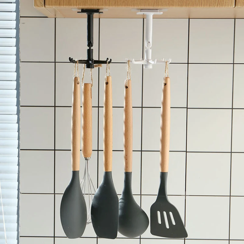 Gancho giratorio sin punzonado para colgar en la pared del hogar, adhesivo creativo para cocina, almacenamiento multifuncional