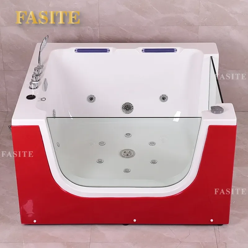 For Large Dogs Acrylic Pet Bath Tub Black and White SPA Big Dog Special Grooming Bathtub Durable Home Use