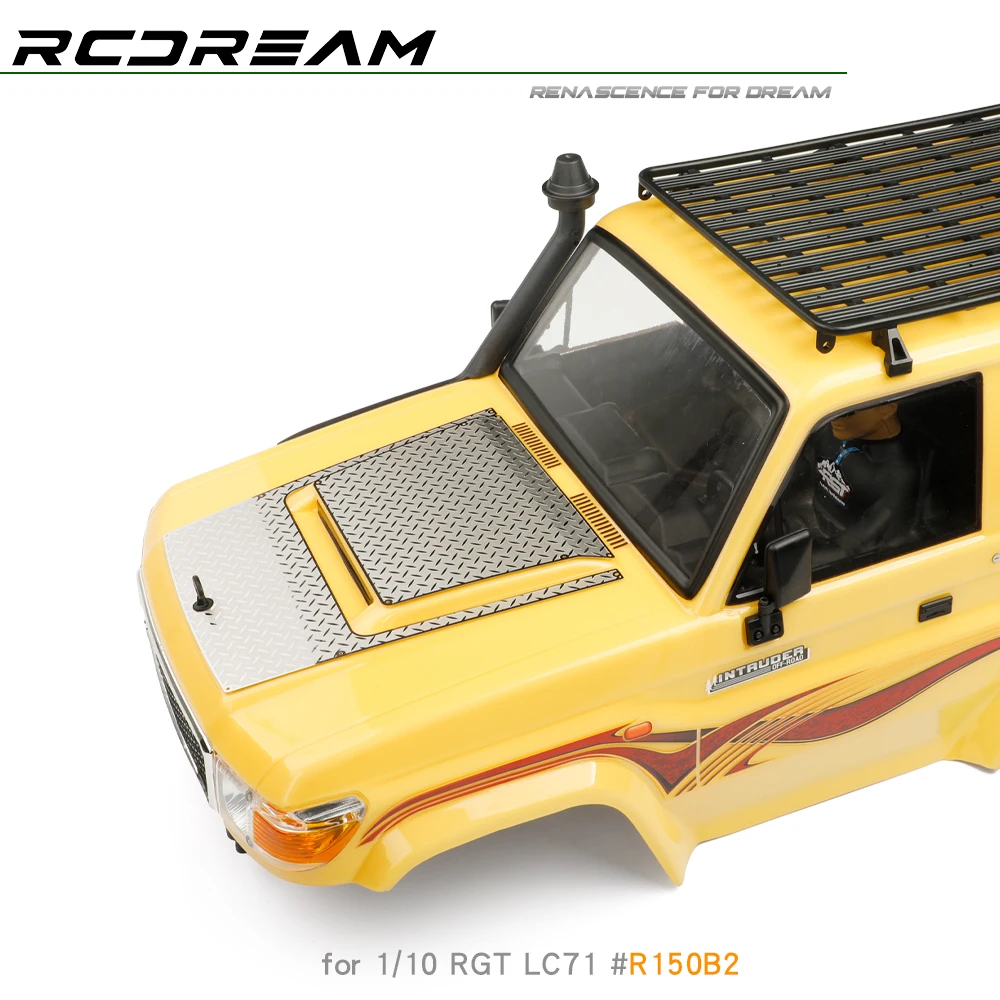 RCDream 1/10 สแตนเลสแผ่นป้องกันโลหะลื่นไถล Checkered แผ่นสําหรับ RGT EX86020 LC71 Bonnet Upgarde อะไหล่ # R150B2