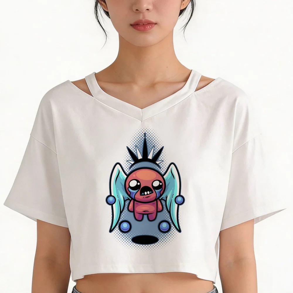 the Binding of Isaac cropped top women graphic dollette cheap goth cutecore t shirt japanese gothic graphic meme alternative