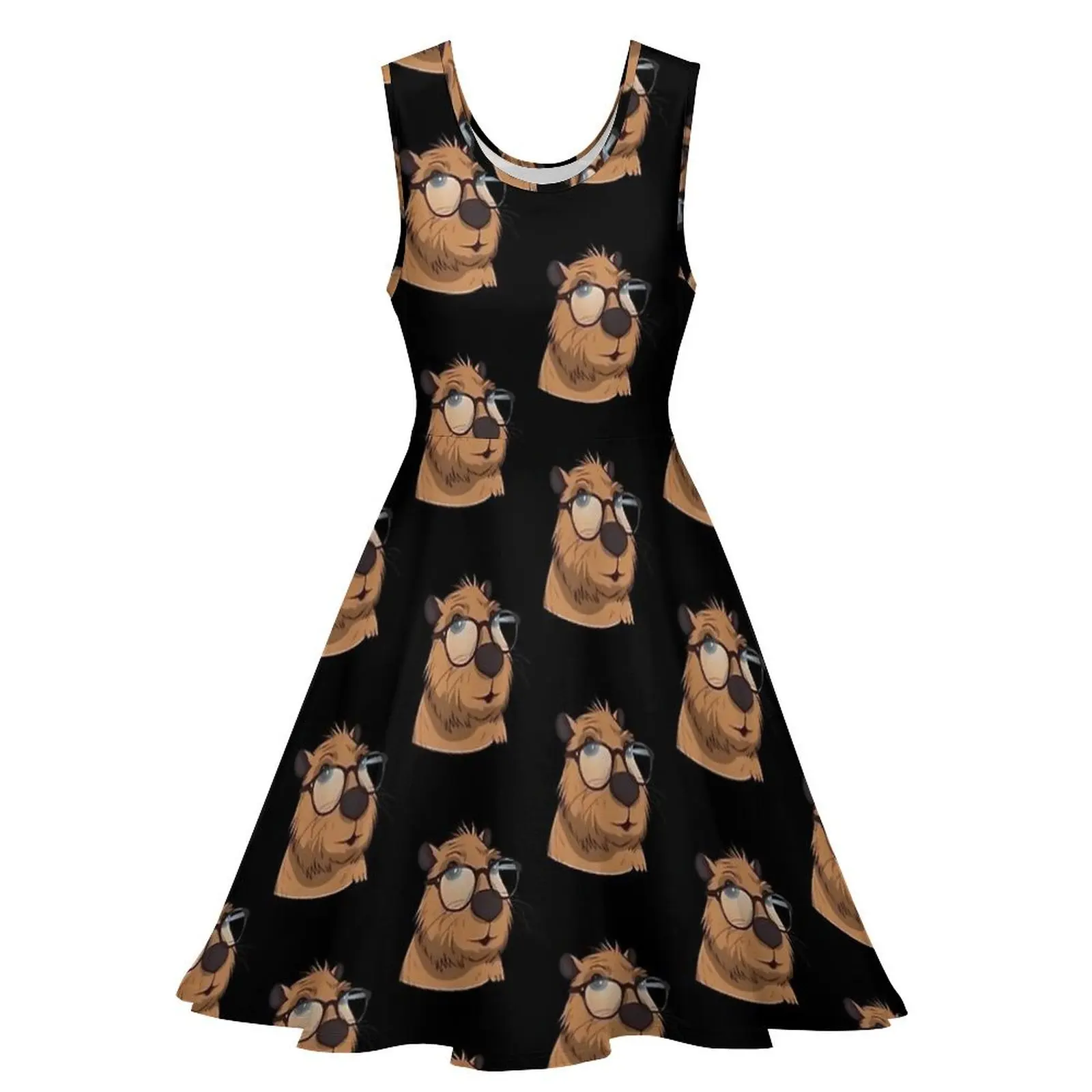 Capybara Is My Spirit Animal Dress  Casual Dresses Ladies Kawaii Skate Dress Summer Graphic Vestidos 3XL 4XL 5XL