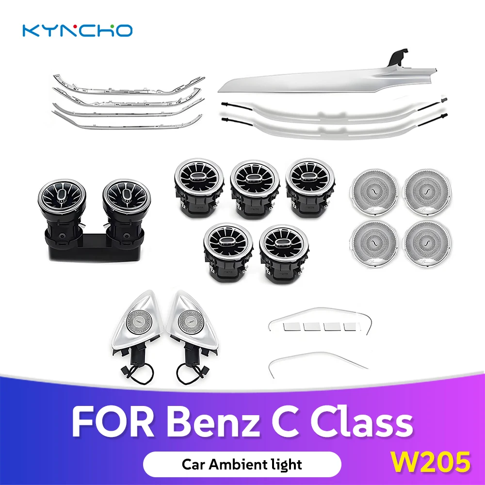 

Комплект подсветки салона для Mercedes-Benz C-класса W205 и GLC X253, декоративная подсветка приборной панели, 12В, автомобильная подсветка