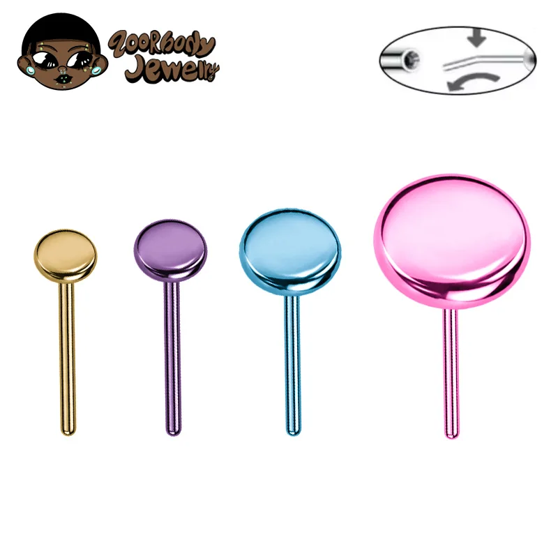 10 pièces Anneau labret à poussoir en titane ASTM F136 pour piercing de lobe, remplacement sans filetage pour cartilage et hélix