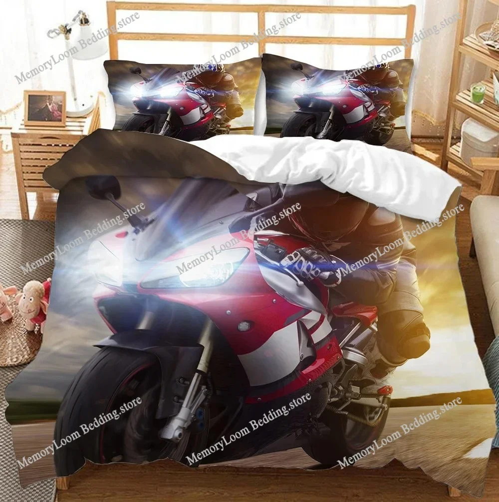 3D Print Dirt Bike Bedding Set Boys Girls Twin Queen King Size Duvet Cover Pillowcase Bed boys Adult Home Textile Luxury Gift
