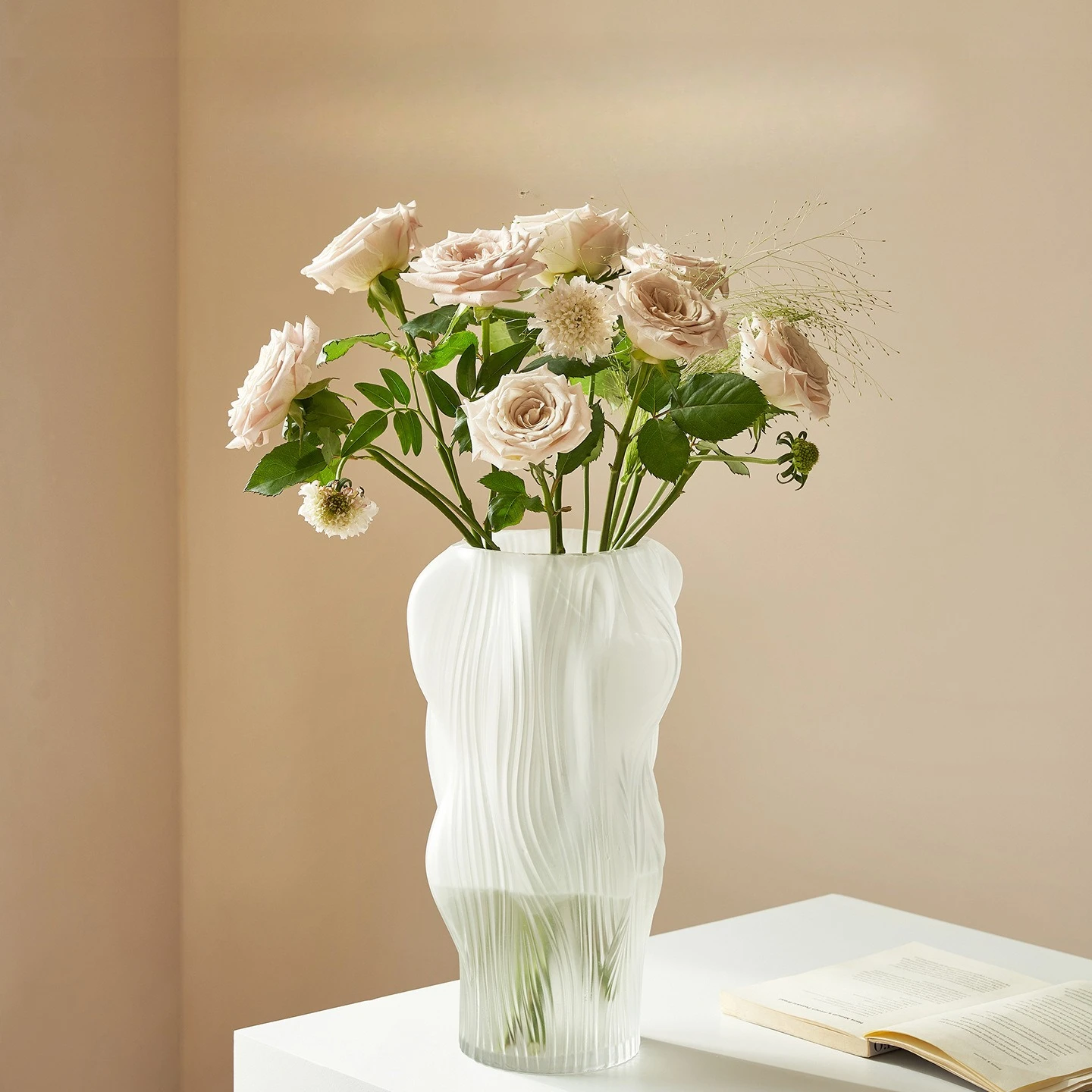 Vase glass transparent water raising flower arrangement ornament flower large diameter hydroponics creativity