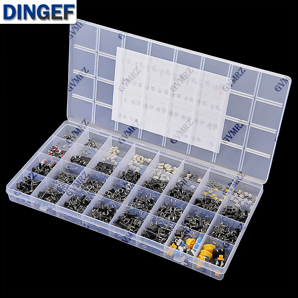 

620 шт., 32 значения, тактильный кнопочный переключатель SMD, микро мгновенный тактовый переключатель, набор для автомобильного пульта дистанционного управления с коробкой