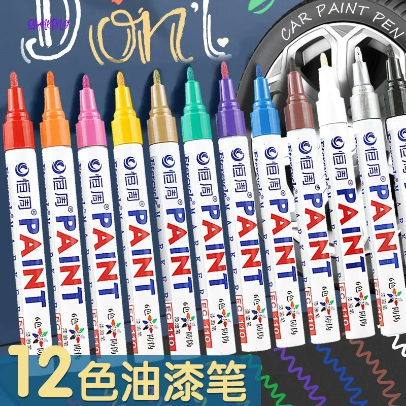 

2024 New Car Paint Pen Waterproof Car Wheel Tire Oily Painting Mark Pen Auto Rubber Tyre Tread CD Metal Permanent Paint Marker