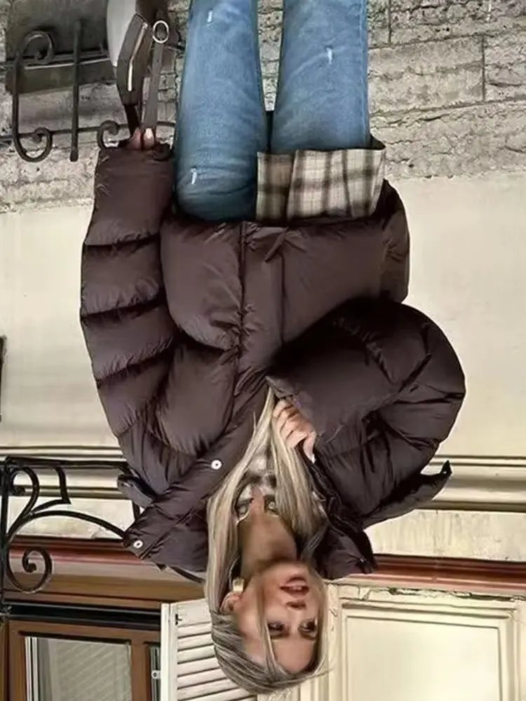 

Женская зимняя утепленная куртка с капюшоном, длинными рукавами, воротником-стойкой, на пуговицах и молнии, повседневная, в стиле стритвир