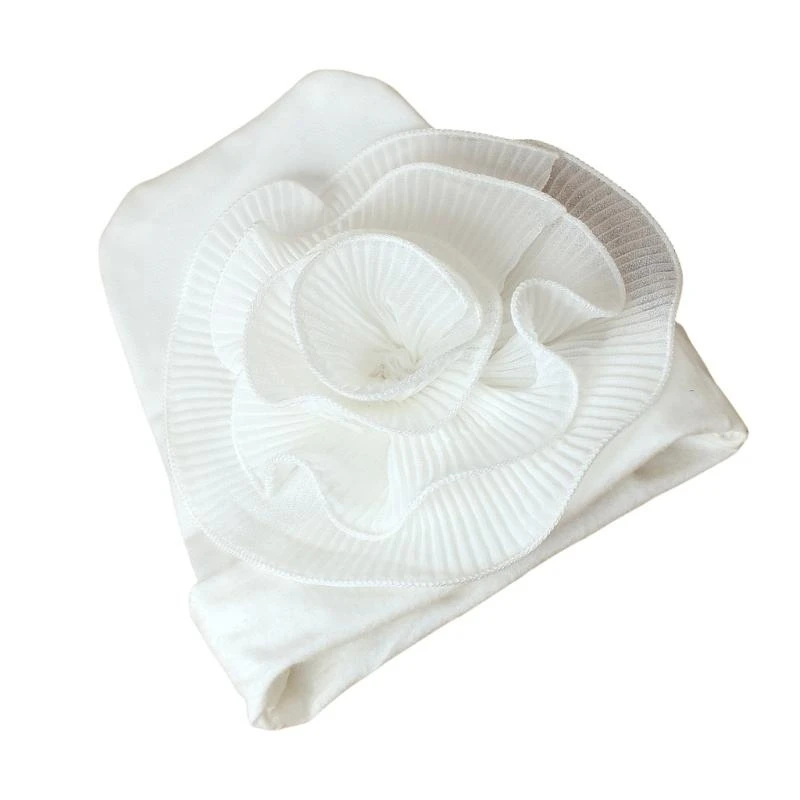 090B Baby Bonnet Caps Breathable Caps Little Girl Hat with Large 3D Flower Pattern Photography Props Soft Hat Baby Supply