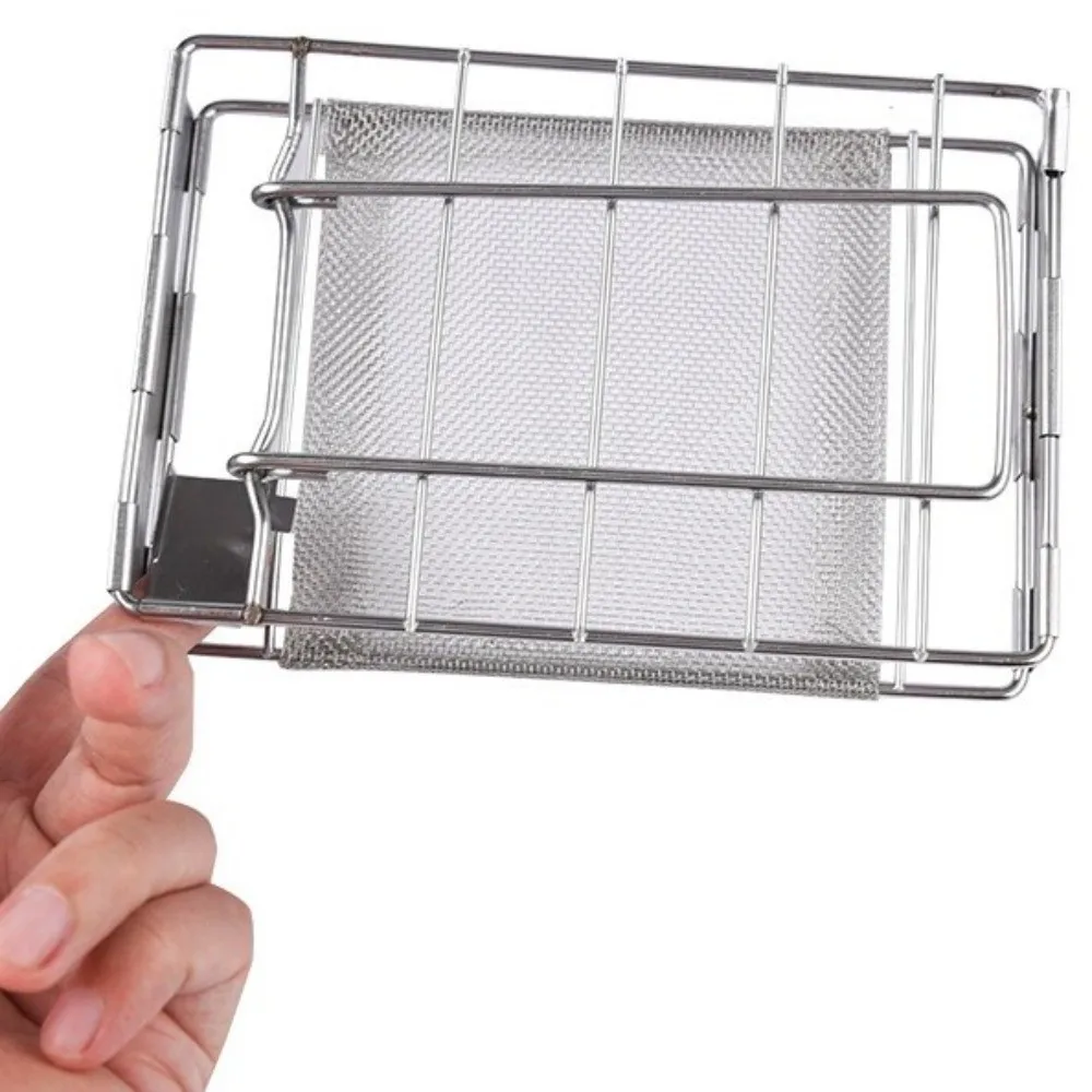 Stainless Steel Bread Toaster Folding Bread Tray Mesh Net Grill Long Handle Portable Sausage Grilling Rack Picnic Activities