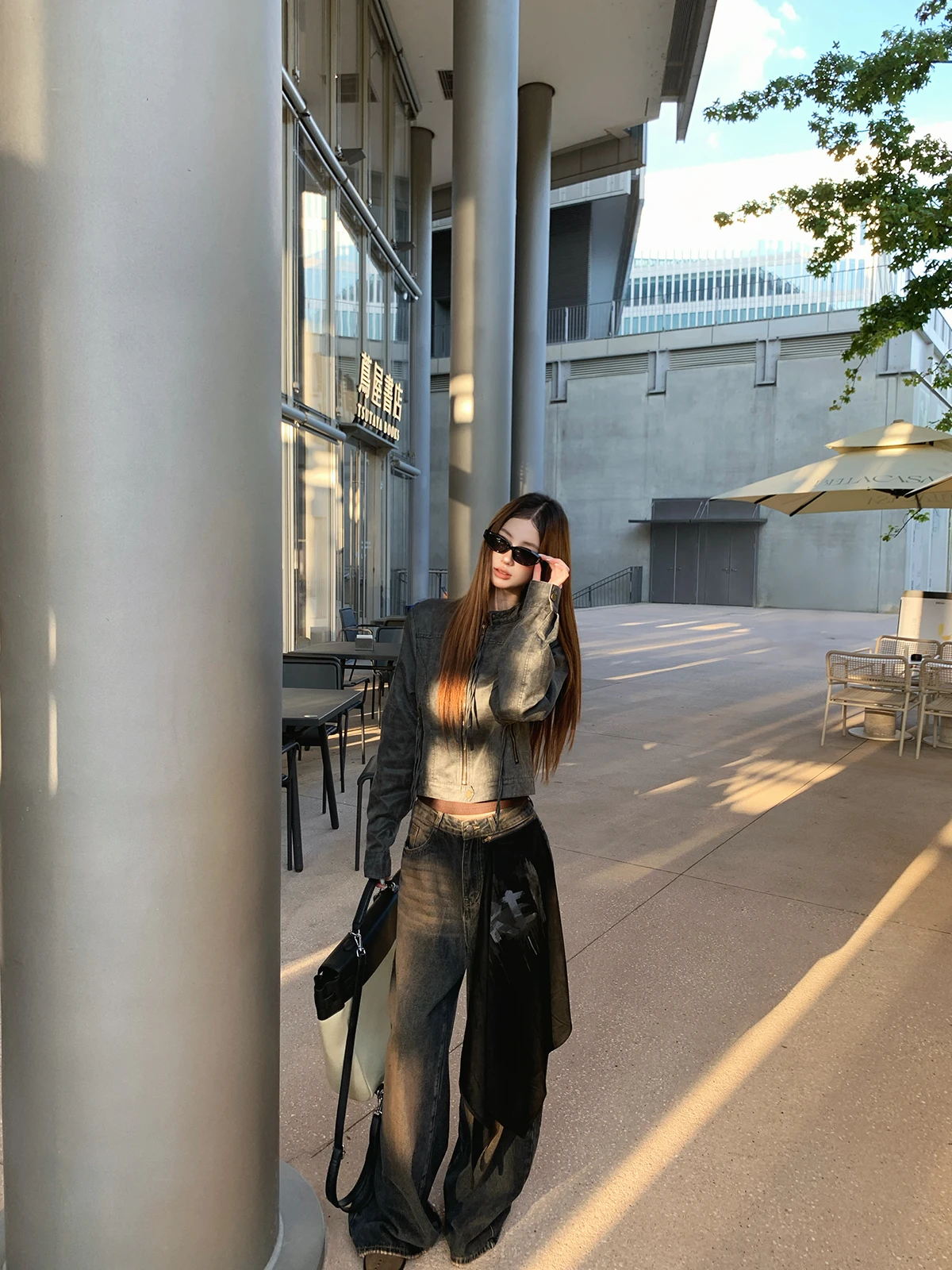 

Джинсы ChocoBerry Vintage Waed, свободные, широкие, повседневные, женские, из хлопка, для осеннего сезона, повседневная одежда