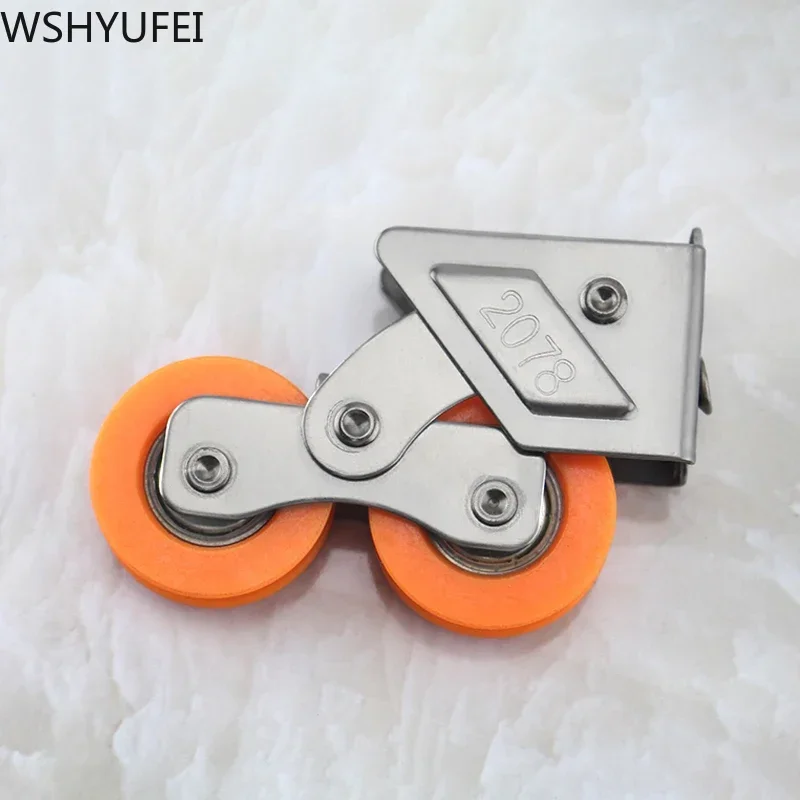 

2 Pcs Door And Window Pulley Stainless Steel housing Nylon pulley Aluminum Window Roller Sliding Door Double wheel Accessories