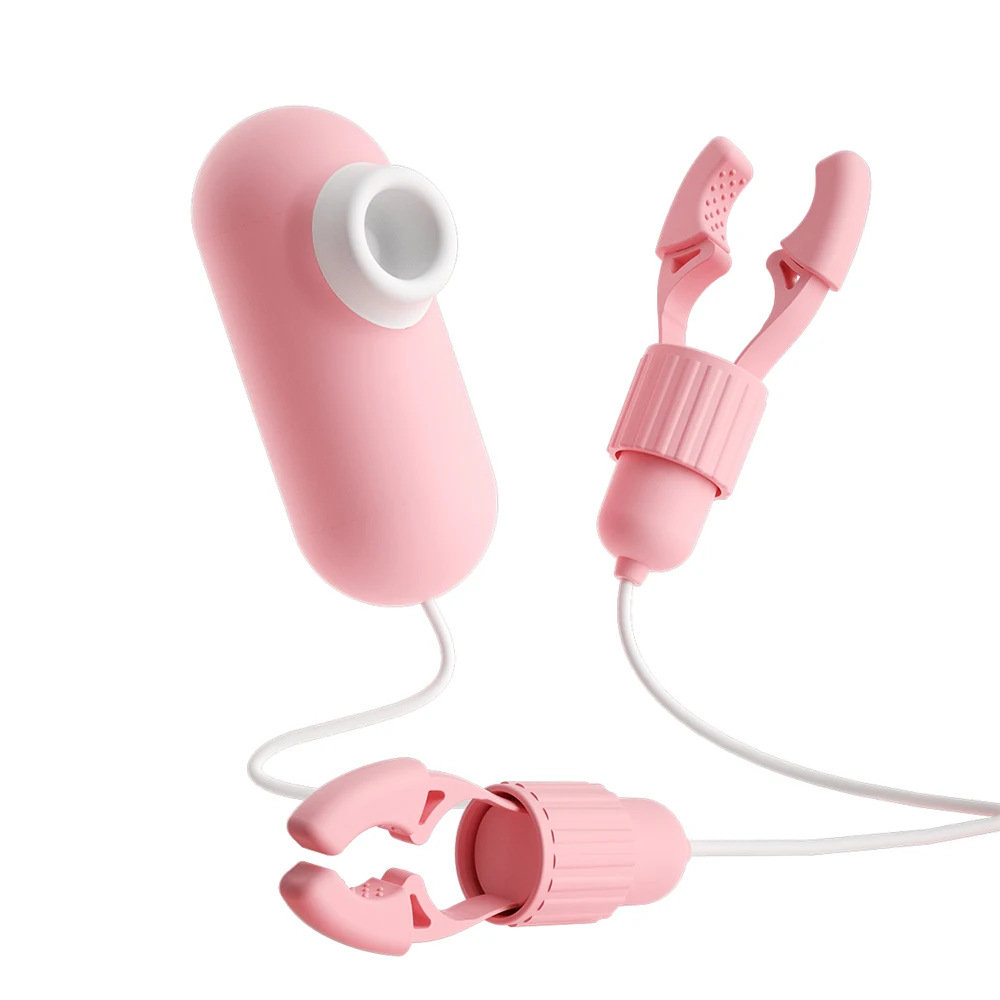 Tongue Licking Vibrator with Nipples Clamp Strong Suction Breast Labia Clitoris Massager Sex Toys for Female G Point Stimulation