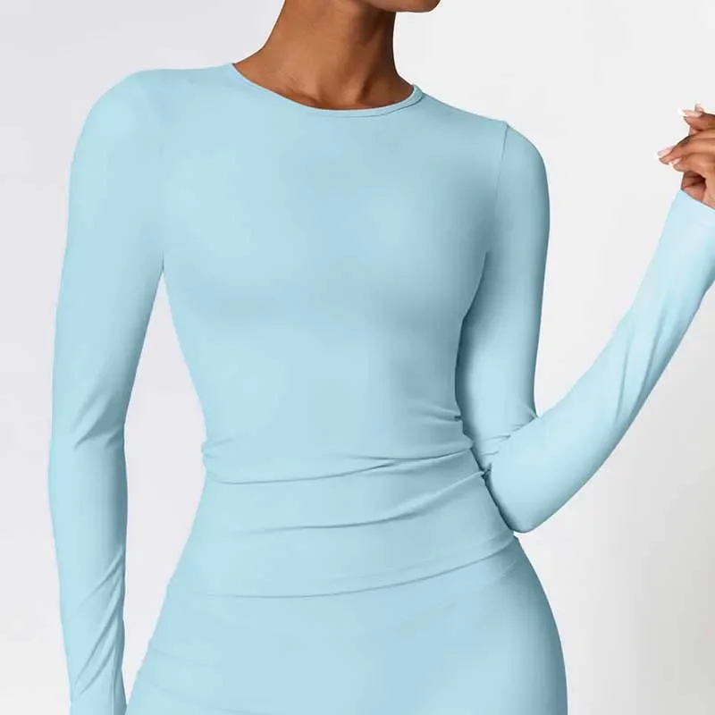 レディース クロップトップ フィットネス ヨガ Tシャツ 無地 スポーツトップ 長袖 ランニングシャツ へそ出し 速乾 ジムトップ スポーツウェア