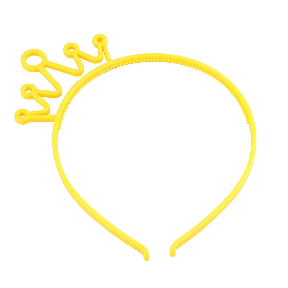 

6pcs Crown Headband Plastic Children Hair European Style Party Accessories Toddler Girls Peach Pink Yellow Green Rose Red