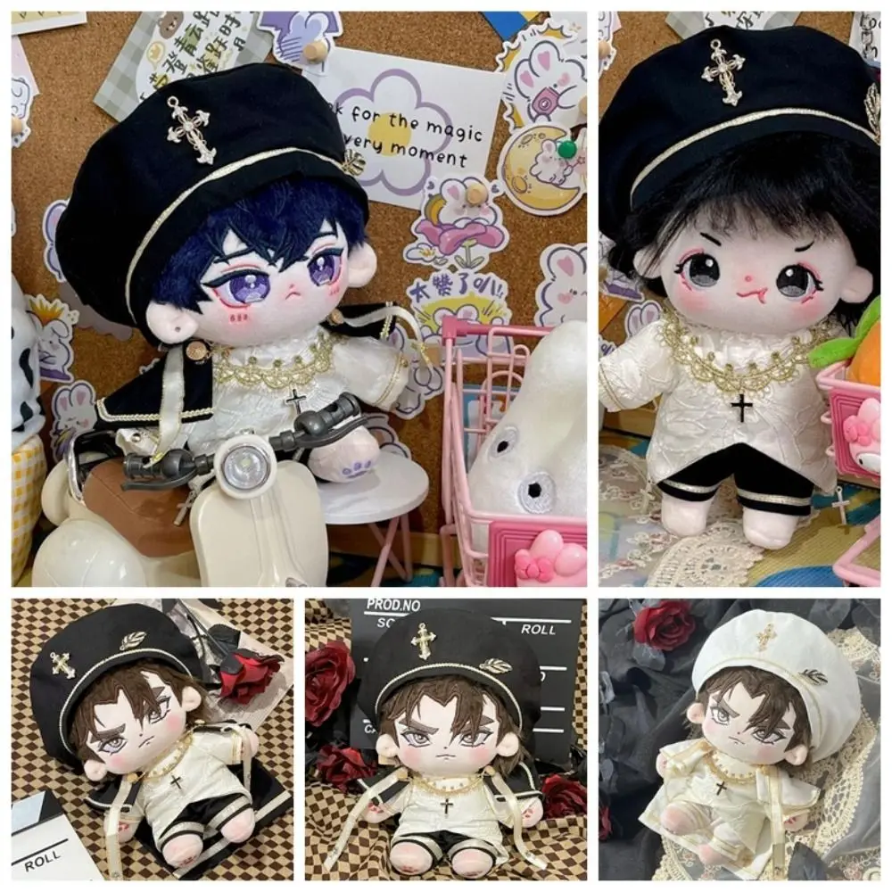 

Cross 20cm Cotton Doll Clothes Beret Shawl 20cm Doll Clothes Suit Knight Pattern Mini Clothes Cute Doll 20cm Clothes