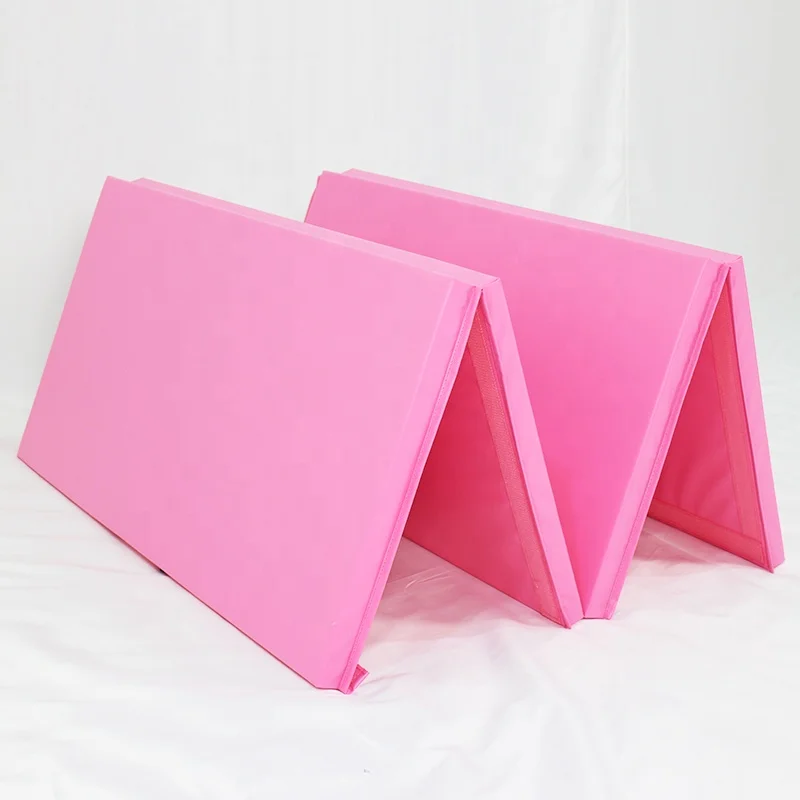 Foldable PU Leather Yoga Mat Thick Foam Gymnastics Pilates Mat with Carrying Handles