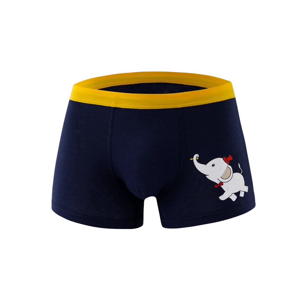 Elephant Cartoon Boy Underwear Boxer Graphic Blue Boy Cotton Underpanties Child Clothes 3 4 6 8 10 12 14 Years Old Oku203019