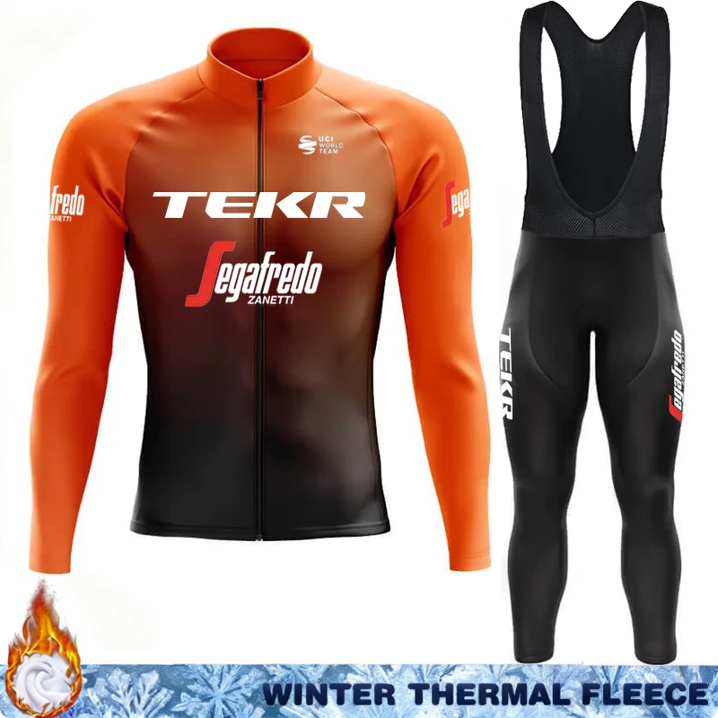 

TEKR Sportswear Set Jersey Ciclismo Hombre Man Cycling Maillot Winter Thermal Fleece Men's Pants Retro Clothing Cycle Bib Sets