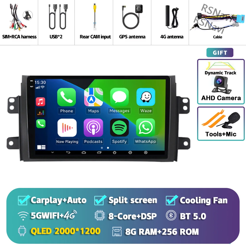 Android 15 Carplay Autoradio Multimedia Voor Suzuki SX4 SX 4 2006-2013 Head Unit BT GPS video DVD DSP Speler Autoradio Stereo