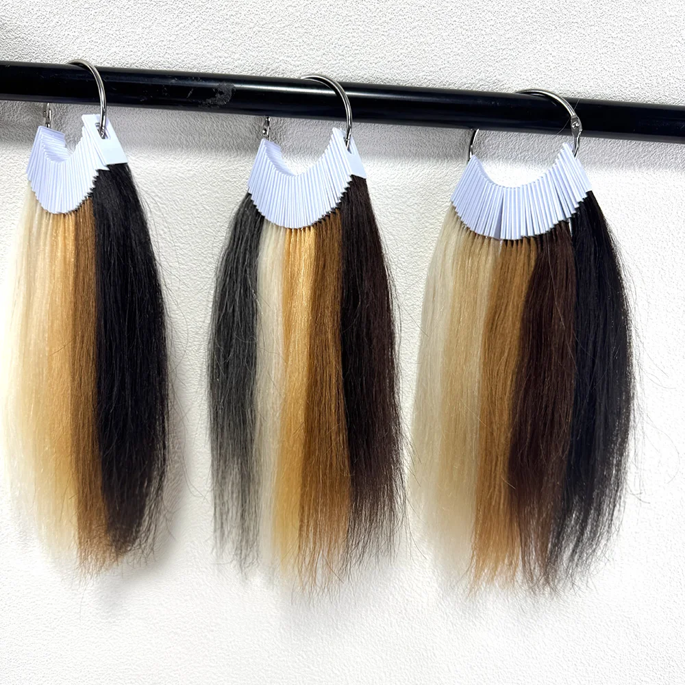 

Настоящие человеческие волосы Образцы колец для волос Цвета смешанные 30 шт. в упаковке для тестирования волос Парикмахерские принадлежности Цвет волос Кольцо для наращивания