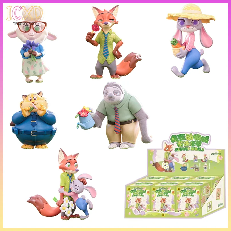 

Аутентичные Disney Zootopia Flower Language World Series слепая коробка Ник Джуди модная фигурка украшение для рабочего стола подарок на Хэллоуин