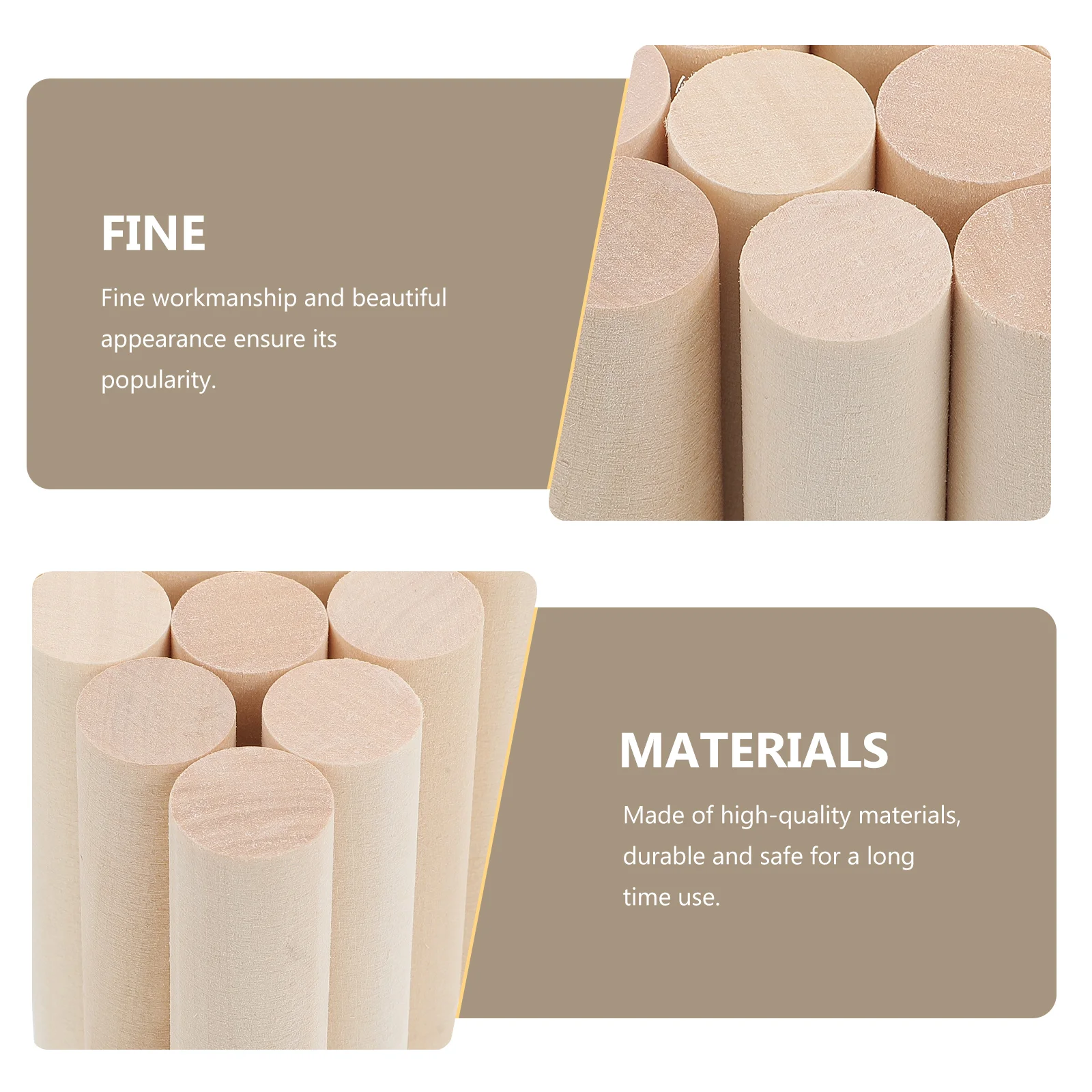 

10 Pcs Solid Wood Log Stick Unfinished Crafts Sticks for Woodcraft Round Pin Basswood Natural Rods DIY Crafting