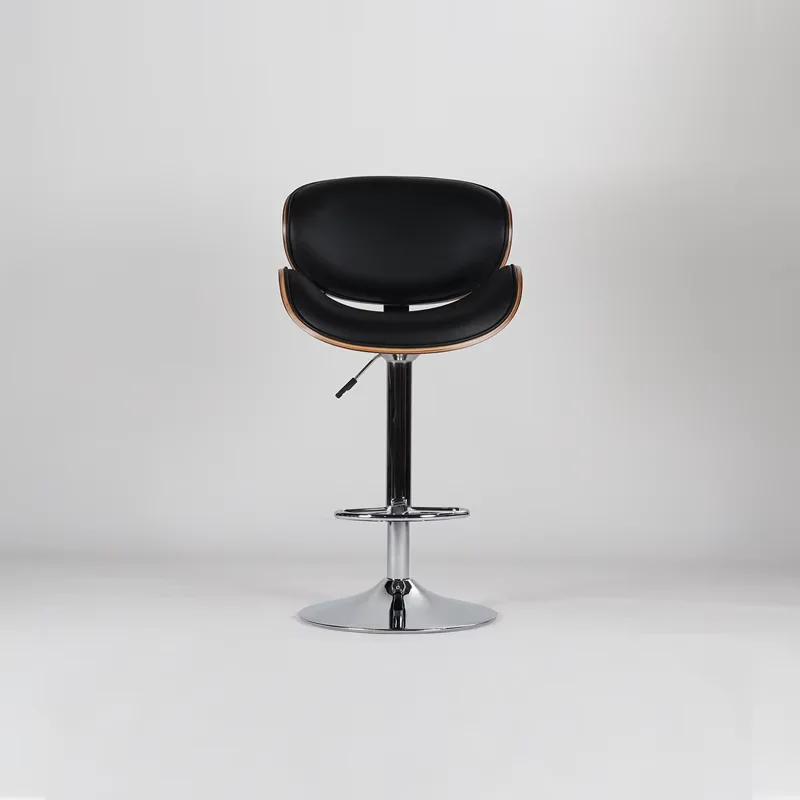 Silver Metal Lounge Chairs Portable Design Adjustable Quality Swivel Stools Nordic Luxury Leather Banqueta Bar Furniture