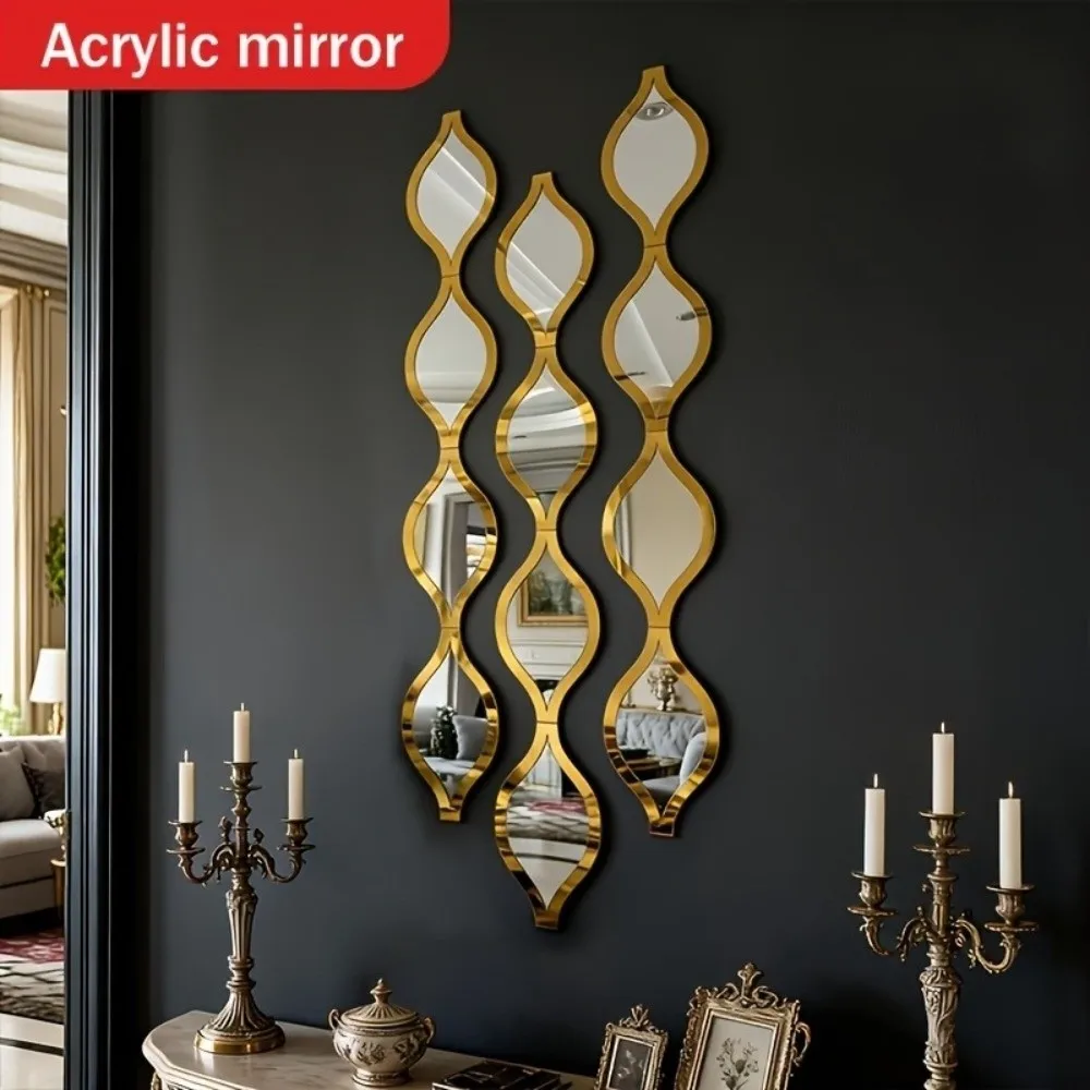 Self-adhesive Water Drop Wall Stickers Removable DIY Art Decorative Mirror Stickers Double-layer Minimalist Water-Shaped Decals