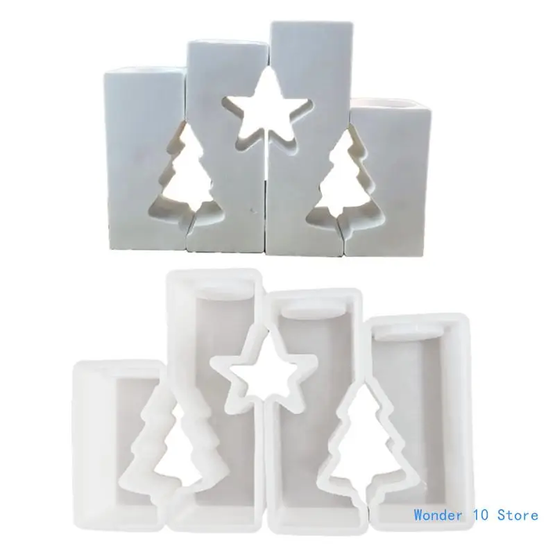 

Tree Silicone Molds Tealight Holder Mould Handmade Christmas Candlesticks