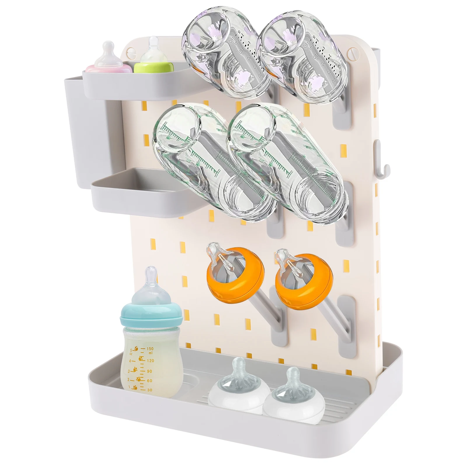 Baby Bottle Drying Rack Large Capacity Kitchen Bottle Rack Dryer Holder for Baby BottlesSpace Saving Baby Bottles Rack With Hook