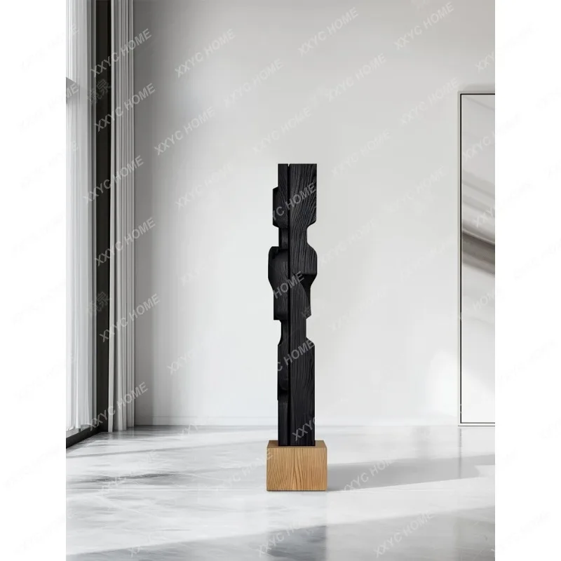 

MMls 04Wabi Sabi Wind Wood Carving Floor-to-Floor Ornament Homestay Tea Room Hotel Lobby Large Sculpture Decoration Art Installa