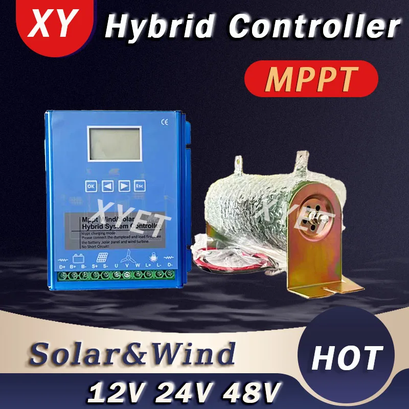 2KW 4KW 5KW 6KW 7KW 8KW 12V 24V 48VHybrid Wind Power Solar Charge Controller MPPT Regulator for Wind turbine PV Charging Battery