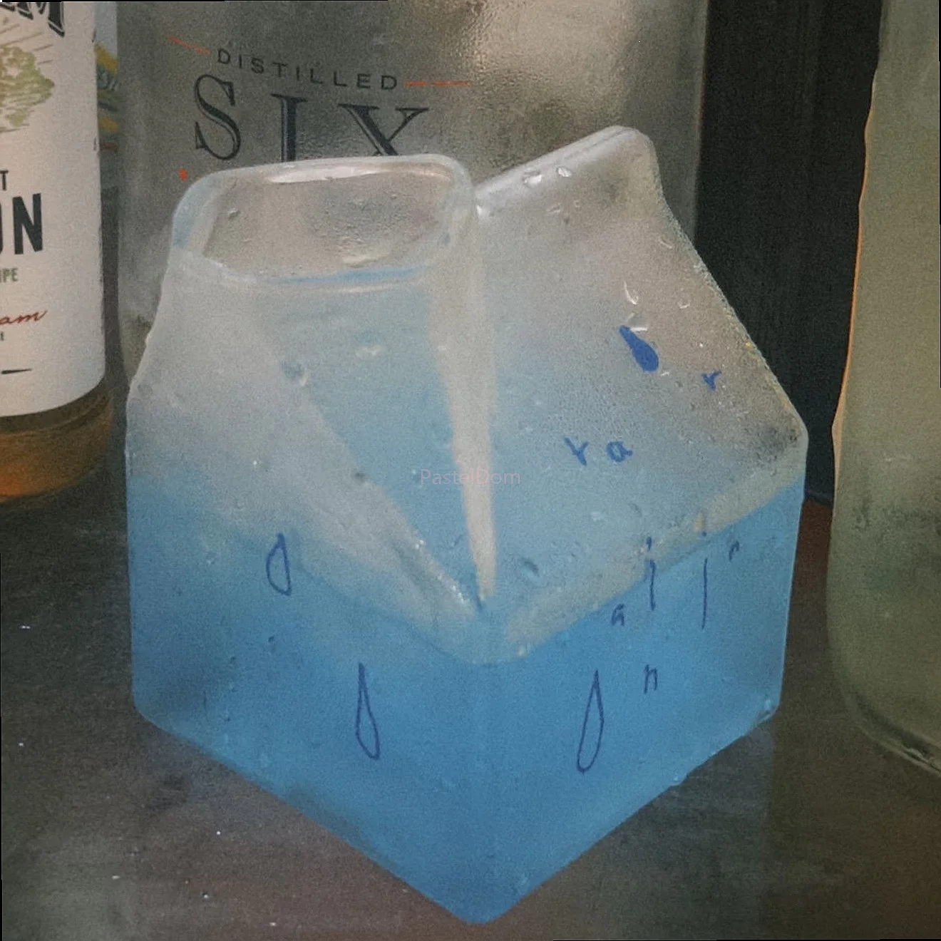Rainwater Glass Cup High Capacity Ins Style Ice Cube Cup for Home Water Milk Beverage