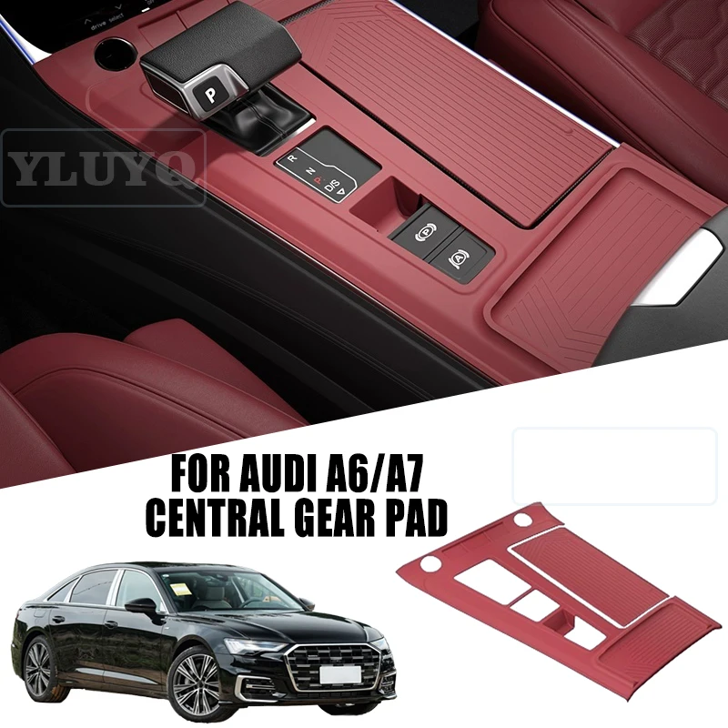 

For Audi A6 A7 Central Gear Protection Pad Silicone Panel Anti-Slip Pad Decorative Patch Car Interior Accessories