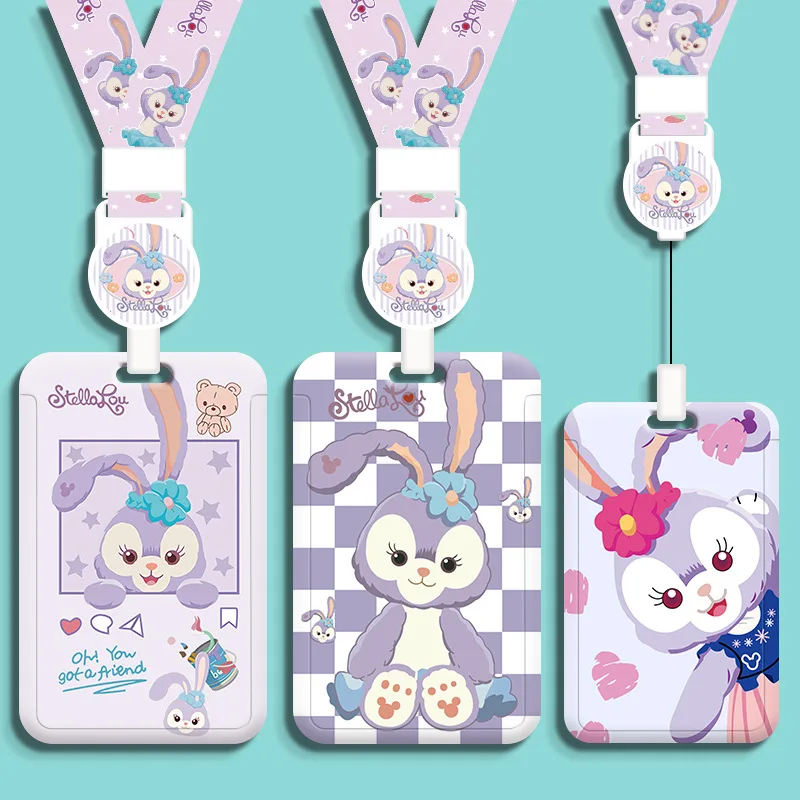 

Kawaii Disney Stellalou Student Campus Card Holder Meal Card Cute Work ID Set Girl Gift