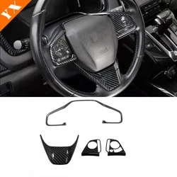 For Honda CR-V CRV Accessories 2017 2018 2019 2020 2021 Carbon Look Trim Car Steering Wheel Garnish Sticker Protector Cover