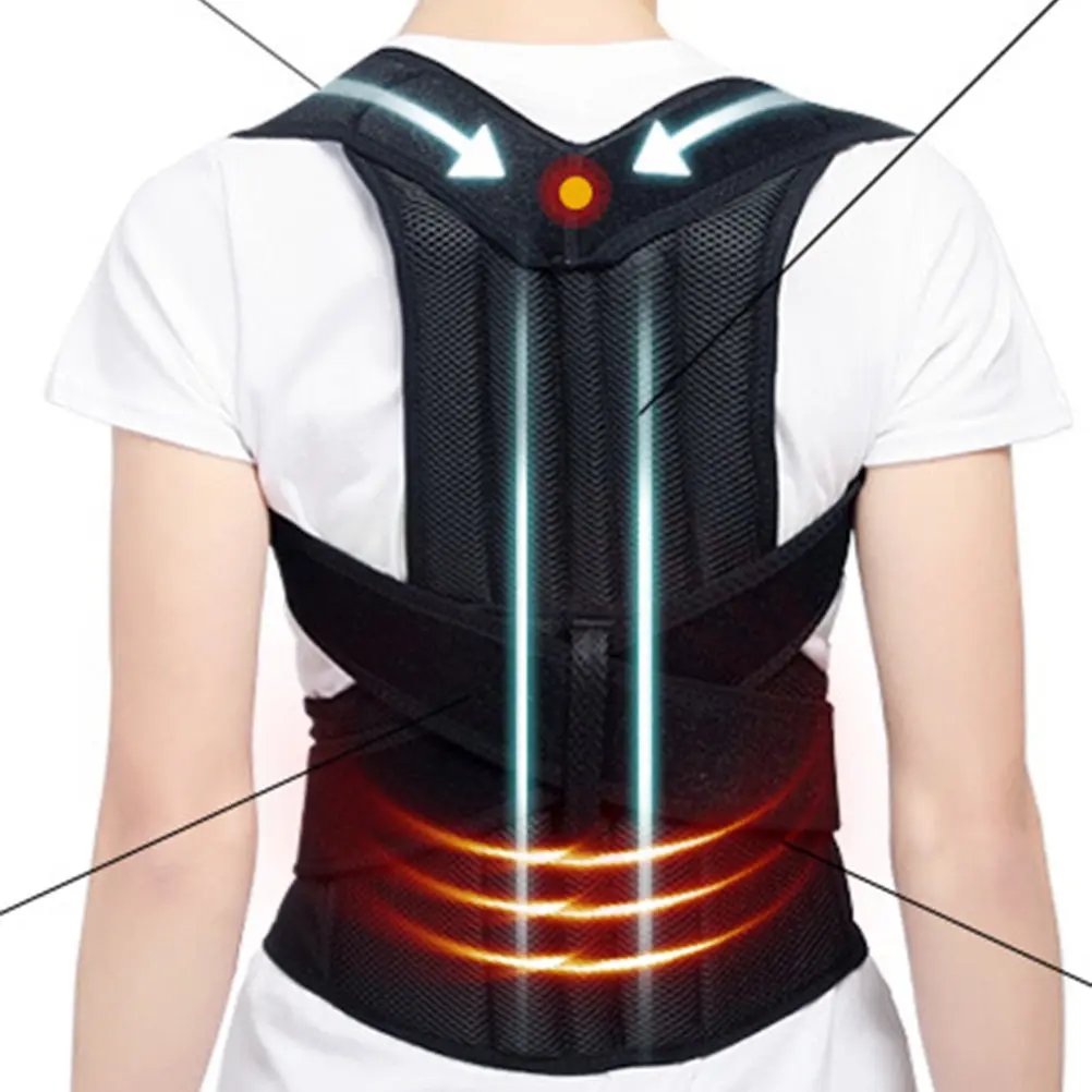 

Adjustable Back Posture Corrector L Black Thin Light Breathable Support Belt for Men Women Lumbar Back Brace Posture Correction