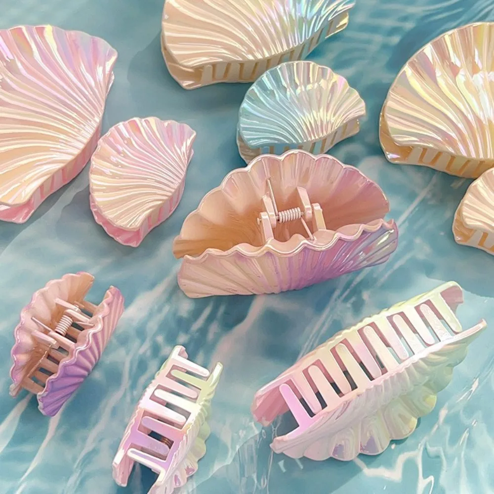 New Gradient Shell Hair Claw Clips Ocean Beach Girl's Hair Clip Conch Seashell Headwear Hair Accessories
