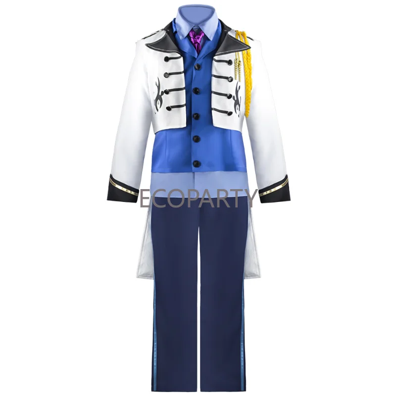 

Adult Ice Princess Froze Hans Cosplay Blue Deluxe Suit Christmas Halloween Men Castle Carnival Party Men's Performance Clothing