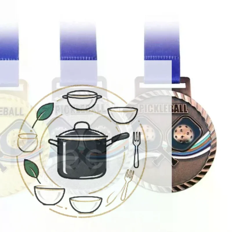 Pickleball Sports Medal Gold Silver Bronze Award Medal Enamel Painted Commemorative Prize For Tournament Competition Game Rewar