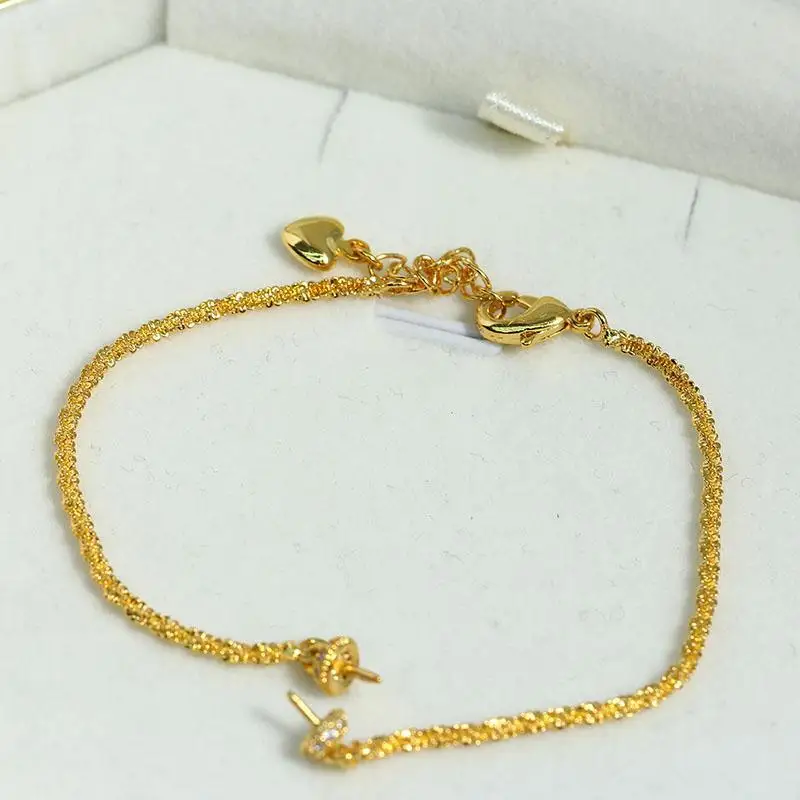 DIY Pearl Accessories New Copper-plated Gold-plated Finely Shiny Adjustable Bracelet Empty Holder Versatile Basic Model