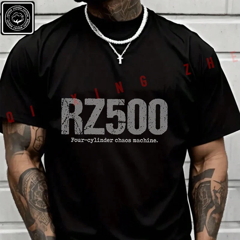 

RZ500 Four Cylinder Motorcycle Mayhem Machine T-Shirt Cotton Fans Men New Fashion Summer Short Sleeve Printing O-Neck T Shirt