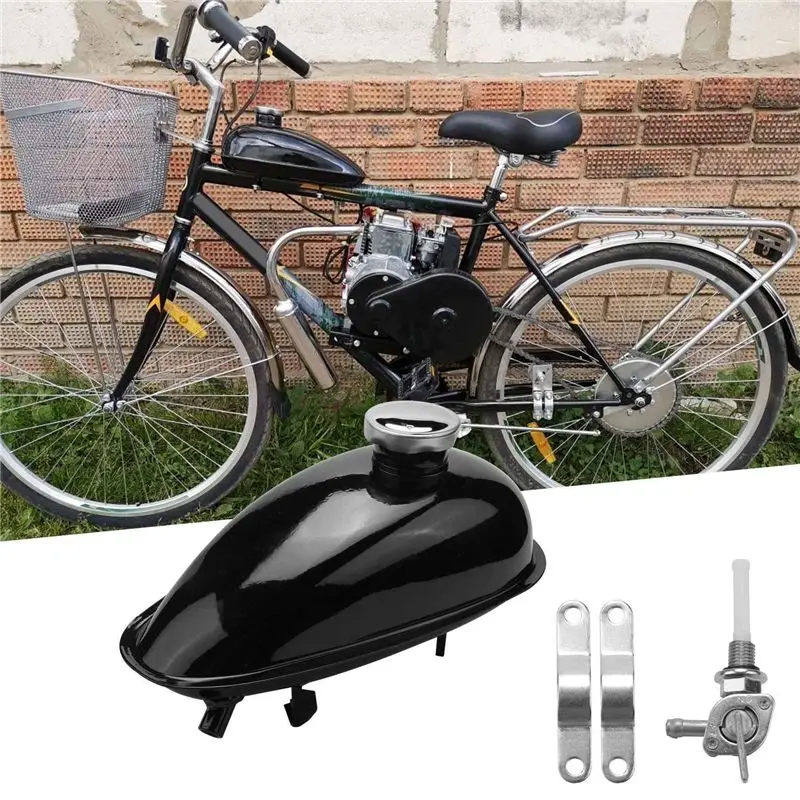 A67K-2L Motorized Bike Motorcycle Fuel Tank Fit For 49Cc 50Cc 60Cc 66Cc 80Cc Engine Motorized Bike Motorcycle Fuel Gas Tank