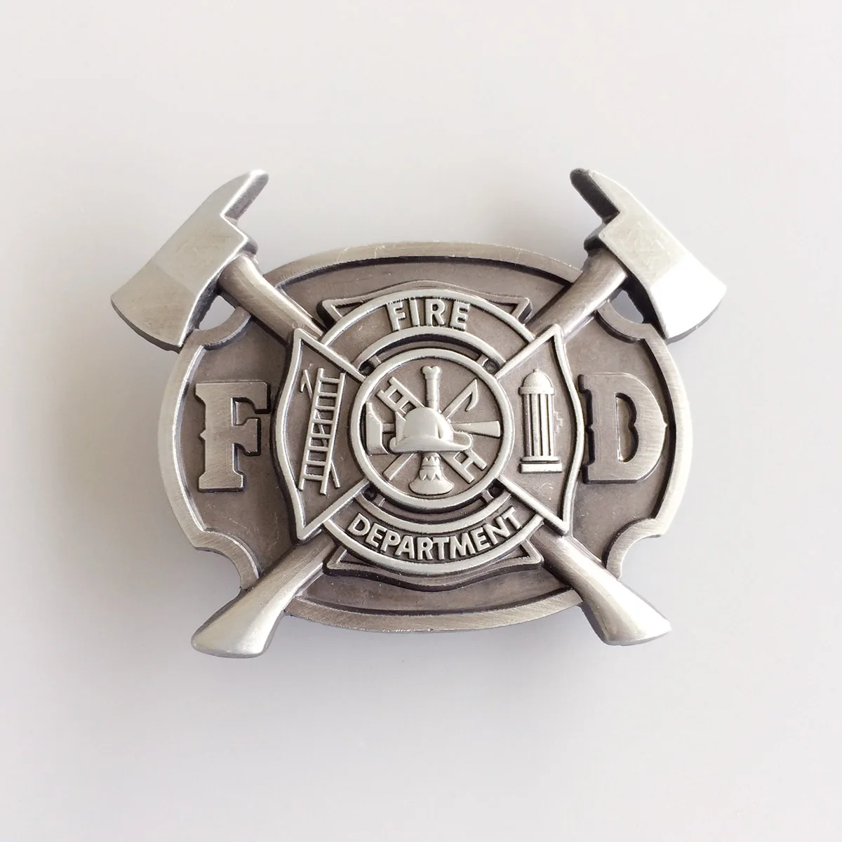 

Antique Brushed Silver Firefighter FD Cross Belt Buckle also Stock in US BUCKLE-OC011AS Free Shipping