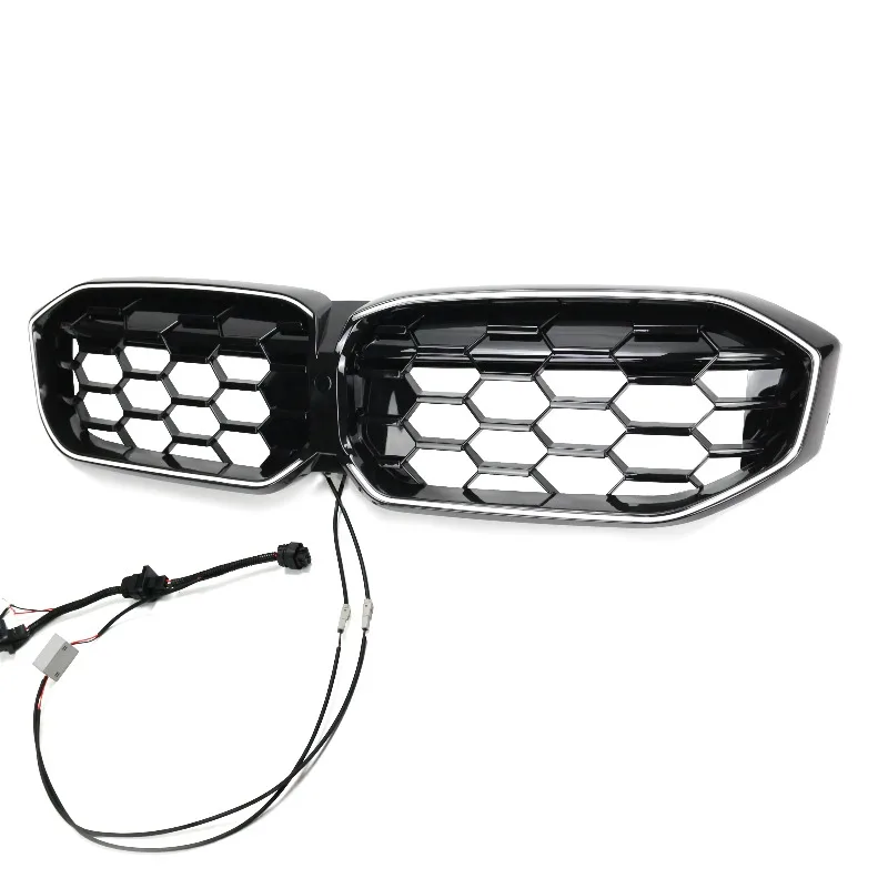 2023 for BW 3 Series G20 G28 Front Center Mesh Grill Gloss Black ABS Diamond Style Car Bumper Refit Accessories
