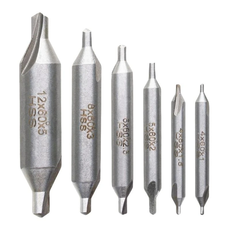 

652F High Speed Steel Countersink Drill Bit, 6Pieces Crafting DIYer Projects 1/1.5/2/2.5/3/5mm for Metalworking Woodworking