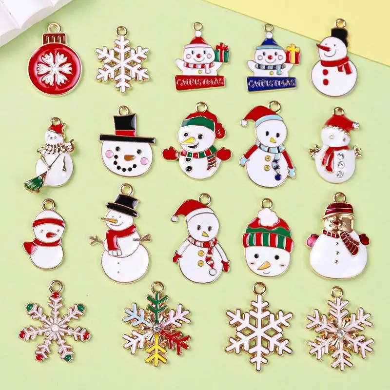 Weihnachts-Emaille-Anhänger, 10/20/50 Stück, sortiert, für die Herstellung von Schmuck, Weihnachtsgeschenk für Bastler – Detail 7