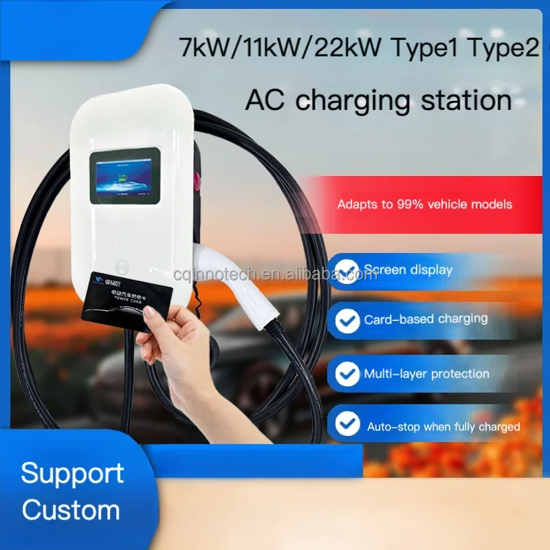 INNOTECH Popular 7KW Wallbox EV Charger for Electric Car Charging with LCD Display New Energy Vehicle Parts & Accessories view 4