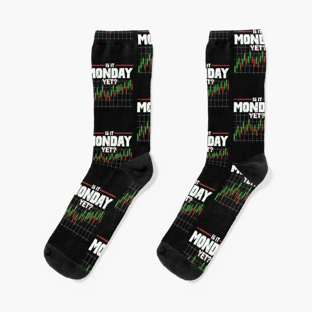 Is It Monday Yet Funny Stock Market Daytrader Socks Sports halloween winter thermal Man Socks Women's